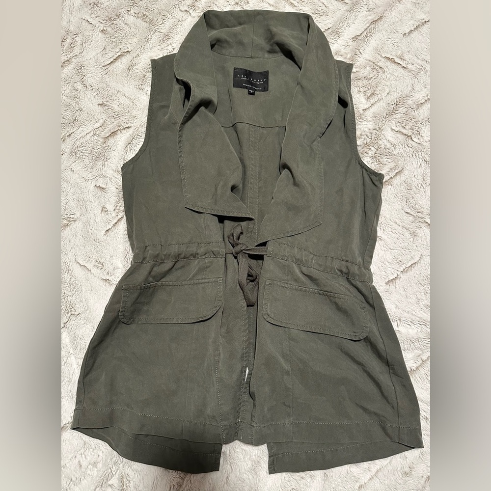 Sanctuary Olive Green Open Front Utility Vest - Picture 3 of 8